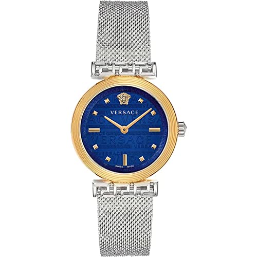 Versace Meander Blue Dial Silver Mesh Bracelet Watch for Women - VELW00520 Buy Now By Versace