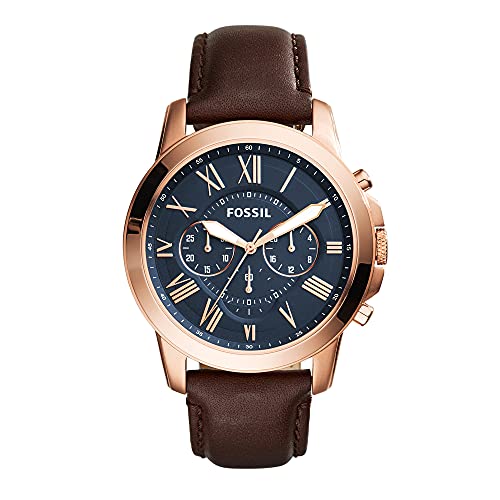Fossil Grant Chronograph Blue Dial Brown Leather Strap Watch for Men - FS5068 Buy Now By Fossil