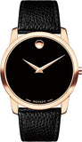 Movado Museum Classic Black Dial Black Leather Strap Watch For Men - 607060 Buy Now By Movado