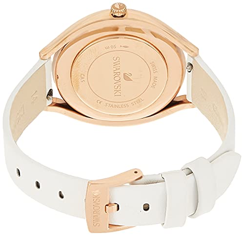 Swarovski Crystalline Aura Silver Dial White Leather Strap Watch for Women - 5519453 Buy Now By Swarovski