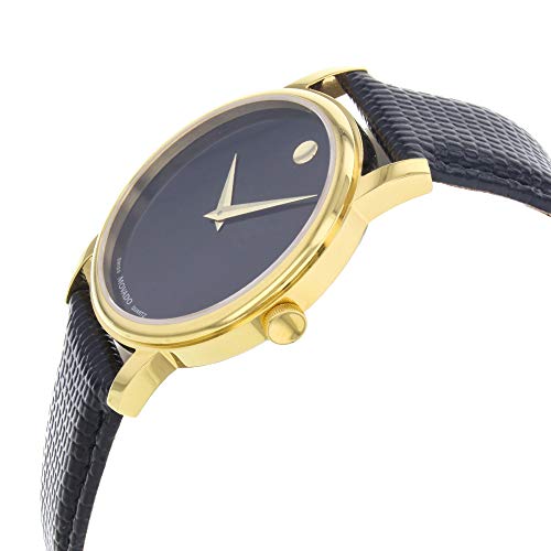 Movado Museum Black Dial Black Leather Strap Watch For Men - 2100005 Buy Now By Movado