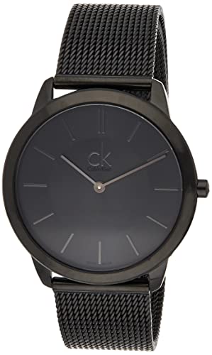 Calvin Klein Minimal Black Dial Black Mesh Bracelet Watch for Men - K3M214B1 Buy Now By Calvin Klein