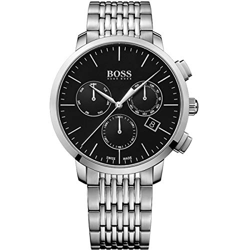 Hugo Boss Associate Black Dial Silver Steel Strap Watch for Men - 1513267 Buy Now By Hugo Boss