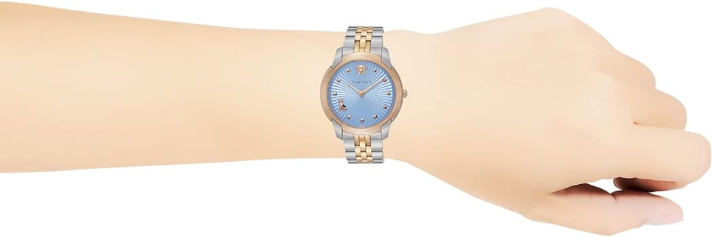 Versace Audrey Quartz Blue Dial Two Tone Steel Strap Watch for Women - VELR00619 Buy Now By Versace