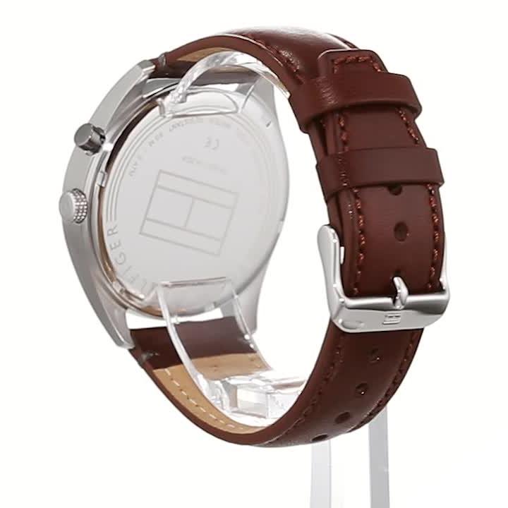 Tommy Hilfiger Deacon White Dial Brown Leather Strap Watch for Men - 1791550 Buy Now By Tommy Hilfiger