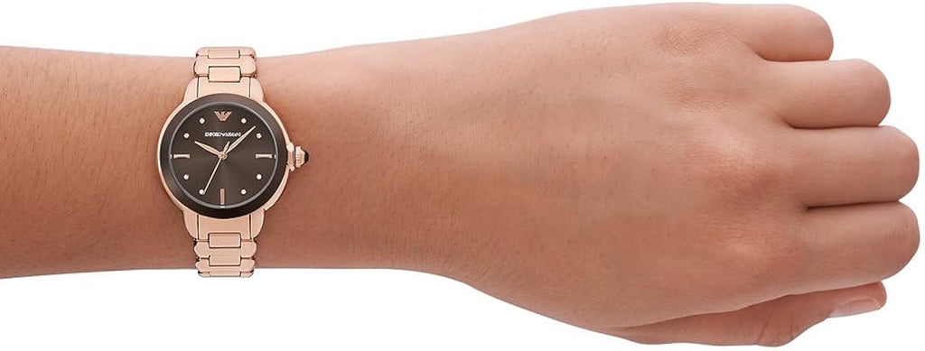 Emporio Armani Mia Quartz Brown Dial Rose Gold Steel Strap Watch For Women - AR11570 Buy Now By Emporio Armani