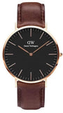 Daniel Wellington Bristol Black Dial Brown Leather Strap Watch For Men - DW00100125 Buy Now By Daniel Wellington