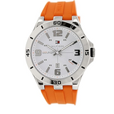 Tommy Hilfiger Analog White Dial Orange Rubber Strap Watch for Men - 1791063 Buy Now By Tommy Hilfiger