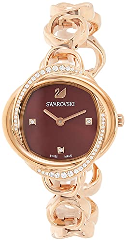 Swarovski Crystal Flower Red Dial Rose Gold Steel Strap Watch for Women - 5552783 Buy Now By Swarovski