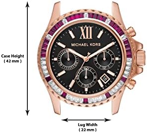 Michael Kors Everest Chronograph Black Dial Rose Gold Steel Strap Watch for Women - MK6972 Buy Now By Michael Kors