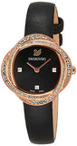 Swarovski Crystal Flower Black Dial Black Leather Strap Watch for Women - 5552421 Buy Now By Swarovski