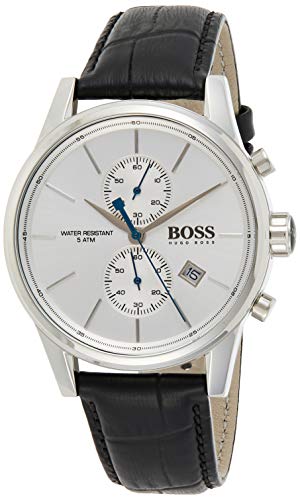 Hugo Boss Jet Silver Dial Black Leather Strap Watch for Men - 1513282 Buy Now By Hugo Boss