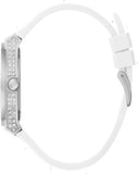 Guess Princess Crystals Silver Dial White Silicone Strap Watch For Women - GW0439L1 Buy Now By Guess