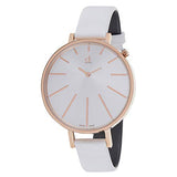 Calvin Klein Equal Silver Dial White Leather Strap Watch for Women - K3E236L6 Buy Now By Calvin Klein