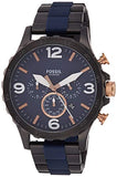 Fossil Nate Chronograph Blue Dial Two Tone Steel Strap Watch for Men - JR1494 Buy Now By Fossil