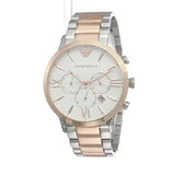 Emporio Armani Giovanni Chronograph Quartz White Dial Two Tone Steel Strap Watch For Men - AR11209 Buy Now By Emporio Armani