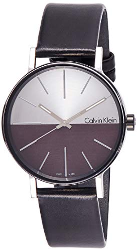 Calvin Klein Boost White Black Dial Black Leather Strap Watch for Men - K7Y21CCX Buy Now By Calvin Klein