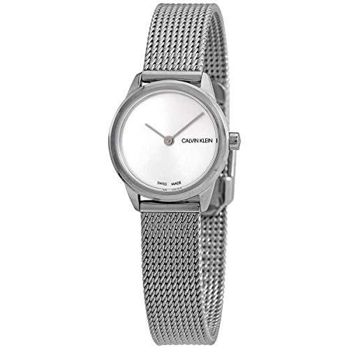 Calvin Klein Minimal White Dial Silver Mesh Bracelet Watch for Women - K3M231Y6 Buy Now By Calvin Klein