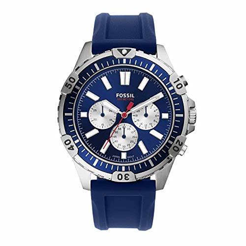 Fossil Garrett Chronograph Blue Dial Blue Rubber Strap Watch for Men - FS5709 Buy Now By Fossil