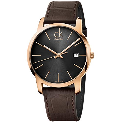 Calvin Klein City Chronograph Brown Dial Brown Leather Strap Watch for Men - K2G2G6G3 Buy Now By Calvin Klein