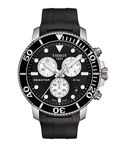 Tissot Seastar 1000 Chronograph Black Dial Black Rubber Strap Watch For Men - T120.417.17.051.00 Buy Now By Tissot