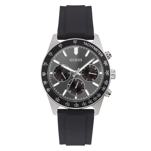 Guess Altitude Chronograph Black Dial Black Rubber Strap Watch for Men - GW0332G1 Buy Now By Guess