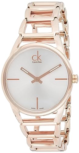 Calvin Klein Stately White Dial Rose Gold Steel Strap Watch for Women - K3G23626 Buy Now By Calvin Klein