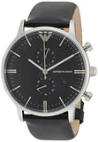 Emporio Armani Gianni Chronograph Black Dial Black Leather Strap Watch For Men - AR0397 Buy Now By Emporio Armani