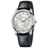 Calvin Klein Infinity Silver Dial Black Leather Strap Watch for Men - K5S341C6 Buy Now By Calvin Klein