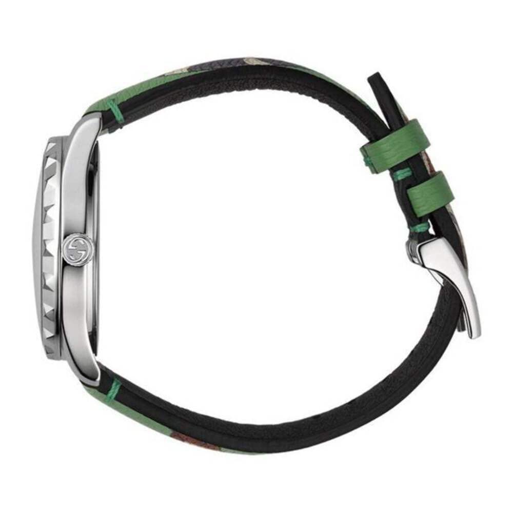 Gucci G Timeless Le Marche Des Merveilles Green Dial Green Leather Strap Watch for Women - YA1264081 Buy Now By Gucci