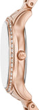 Michael Kors Sage Three-Hand Crystals Mother of Pearl Dial Rose Gold Steel Strap Watch for Women - MK4823 Buy Now By Michael Kors