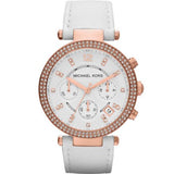 Michael Kors Parker White Diamonds Dial White Leather Strap Watch for Women - MK2281 Buy Now By Michael Kors