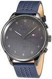 Tommy Hilfiger Chase Grey Dial Blue Leather Strap Watch for Men - 1791578 Buy Now By Tommy Hilfiger