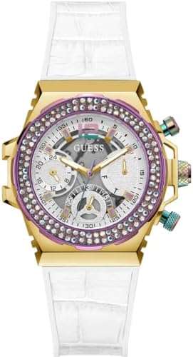 Guess Fusion Chronograph White Dial White Leather Strap Watch For Women - GW0553L2 Buy Now By Guess