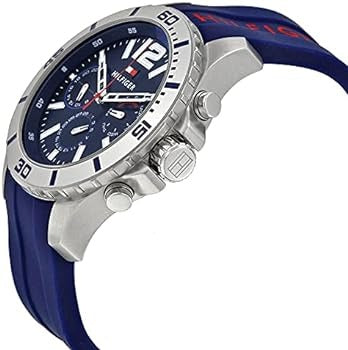Tommy Hilfiger Nolan Chronograph Blue Dial Blue Rubber Strap Watch for Men - 1791142 Buy Now By Tommy Hilfiger