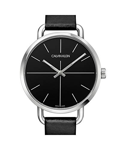 Calvin Klein Even Black Dial Black Leather Strap Watch for Women - K7B231CZ Buy Now By Calvin Klein