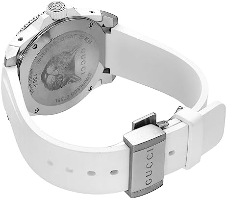 Gucci Dive Tiger White Dial White Rubber Strap Watch For Men - YA136329 Buy Now By Gucci