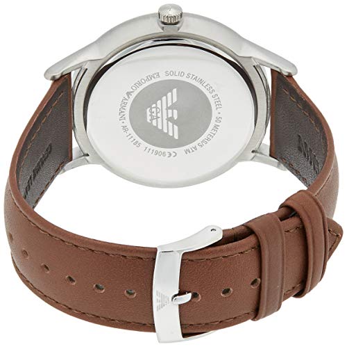 Emporio Armani Renato Quartz Silver Dial Brown Leather Strap Watch For Men - AR11185 Buy Now By Emporio Armani