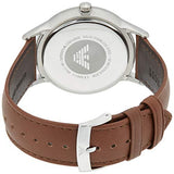 Emporio Armani Renato Quartz Silver Dial Brown Leather Strap Watch For Men - AR11185 Buy Now By Emporio Armani