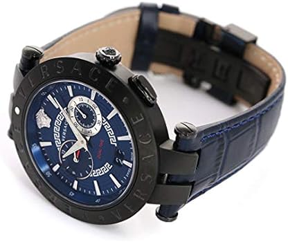 Versace V Race Chronograph Quartz Blue Dial Blue Leather Strap Watch For Men - VEBV00419 Buy Now By Versace