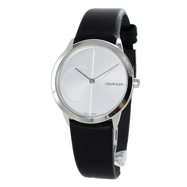Calvin Klein Minimal Silver Dial Black Leather Strap Watch for Men - K3M221CY Buy Now By Calvin Klein
