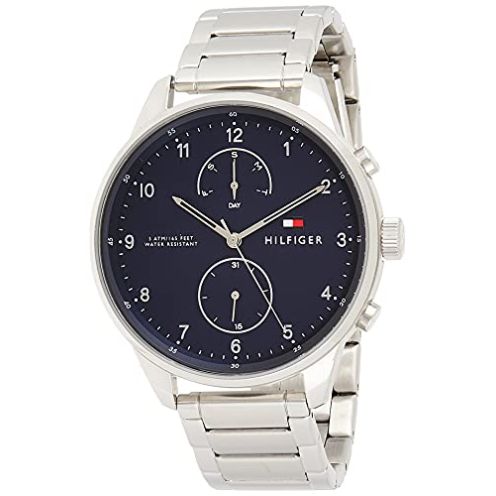 Tommy Hilfiger Chase Multifunction Blue Dial Silver Steel Strap Watch for Men - 1791575 Buy Now By Tommy Hilfiger
