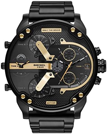 Diesel Mr. Daddy 2.0 Chronograph Black Dial Black Steel Strap Watch For Men - DZ7435 Buy Now By Diesel