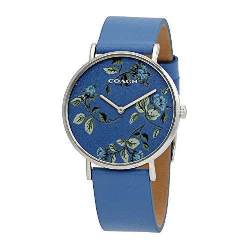 Coach Perry Floral Blue Dial Blue Leather Strap Watch for Women - 14503294 Buy Now By Coach