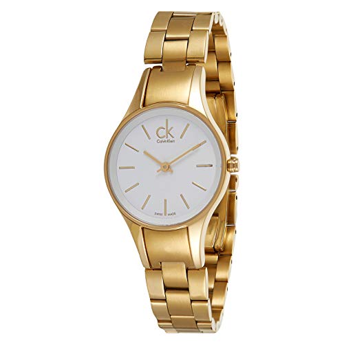 Calvin Klein Simplicity White Dial Gold Steel Strap Watch for Women - K4323212 Buy Now By Calvin Klein