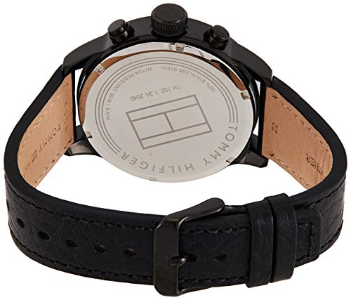 Tommy Hilfiger Jackson Quartz Blue Dial Black Leather Strap Watch for Men - 1791241 Buy Now By Tommy Hilfiger