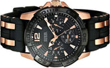 Guess Oasis Black Dial Two Tone Steel Strap Watch for Men - W0366G3 Buy Now By Guess