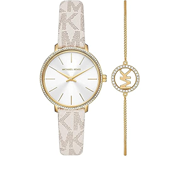 Michael Kors Pyper Quartz Silver Dial White Leather Strap Watch For Women - MK1037 Buy Now By Michael Kors