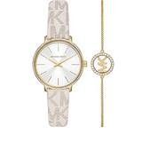 Michael Kors Pyper Quartz Silver Dial White Leather Strap Watch For Women - MK1037 Buy Now By Michael Kors