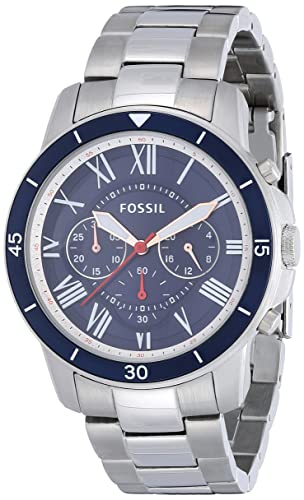 Fossil Grant Sport Chronograph Blue Dial Silver Steel Strap Watch for Men - FS5238 Buy Now By Fossil